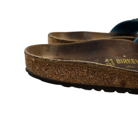 Birkenstock Madrid Slide Sandals Womens 10 10.5 (41) Turqoise Blue Birko Flor - Picture 2 of 13